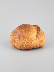 Tartine bread on a light background, isolated, close-up.	