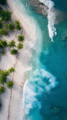 Breathtaking aerial view of tropical beach with turquoise water