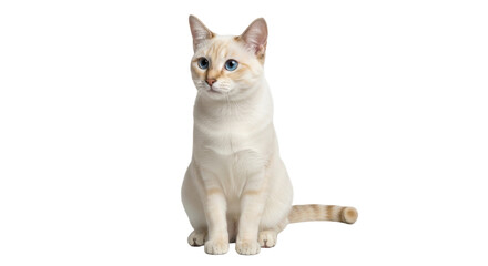 Isolated lynx point cat sitting pretty looking sideways curious waiting adorable pet © Dennis