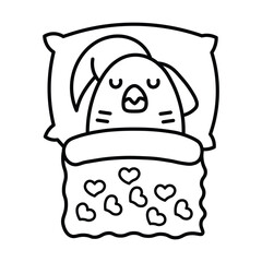 Cute Sleeping Hen, Cozy Animal vector illustration line art drawing, Cozy Sleeping Animal, Bold And Easy Animal Coloring Page, Printable Coloring, Bold Outline Illustrations, 