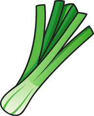 Leek Vector Illustration | Fresh Vegetable, Organic, Healthy Food Design