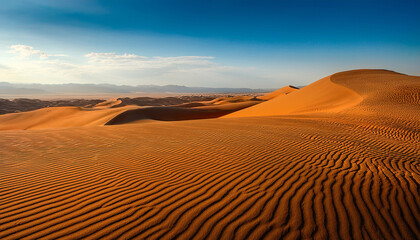 Vast Undulating Sand Dunes Stretch Across A Desert Landscape