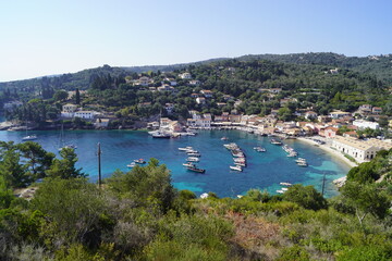 Fototapeta premium The paradise beaches of Paxos in the Greek Ionian Islands of the Mediterranean Sea