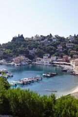 Fototapeta premium The paradise beaches of Paxos in the Greek Ionian Islands of the Mediterranean Sea