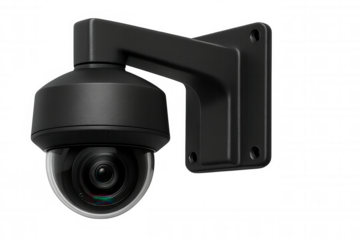 Security dome kamera monitoring surveillance video recording system, protecting property, people and assets, transparent background rendering