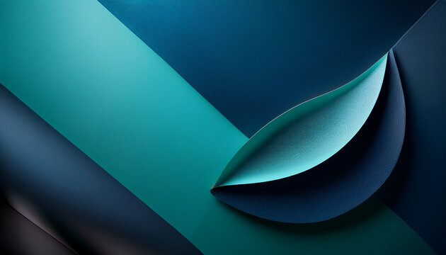 A Minimalistic Wallpaper With A Dark Blue And Teal Gradient Background Featuring An Abstract Shape
