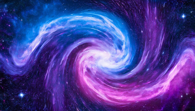 Vibrant Swirls Of Purple And Blue Create A Cosmic Nebula Against A Backdrop Filled With Countless Stars Captivating Observers With Its Beauty