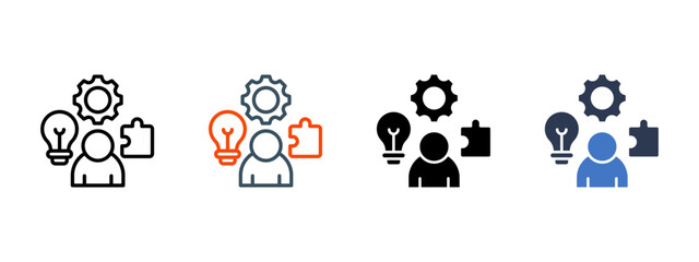 Innovation Strategy multiple icon style vector illustration