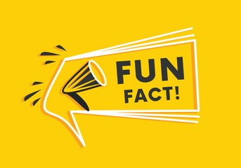 Fun fact banner badge shape on yellow colour. Elements for ad. Eps vector editable.