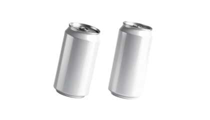  Pair of generic beverage cans isolated on transparent background