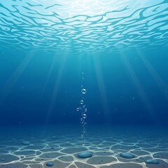 Underwater Ocean Scene.