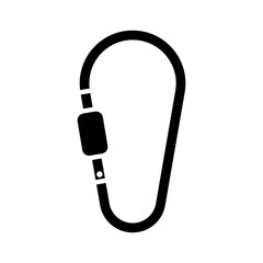 Carabiner icon. Safety hook or carabiner hook. vector illustration on white background