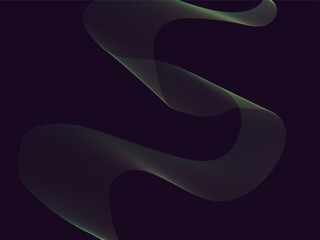 Vector Vibrant Dark Purple Background with Glowing Green Gradient Lines