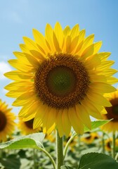 Golden Sunflower Against Blue Sky