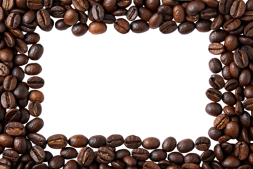 Frame of Roasted Coffee Beans with Empty Black Space for Text or Design Element