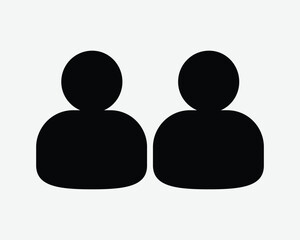 User Partnership Icon Two Stick Figure Avatar Social Member Partner Friend Friendship Gay Couple Person Team Teamwork Connection Pair Black Silhouette Shape