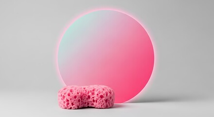 Pink Circle and Sponge Background Design.