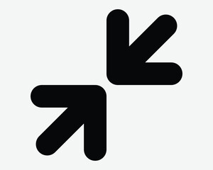 Zoom Out Icon Pinch Out Arrow Sign Arrowhead Point Pointing Inward In Middle Center Pointer Black Scale In Enlarger Minimize Shrink Size navigation