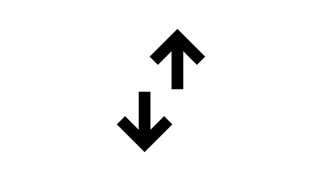 With black arrows facing opposite ways against a plain transparent background. Great for illustrating contrast, choices, or directions.