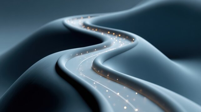 Abstract conceptual illustration of algorithmic trade route icon displaying pathways in financial trading systems and strategies