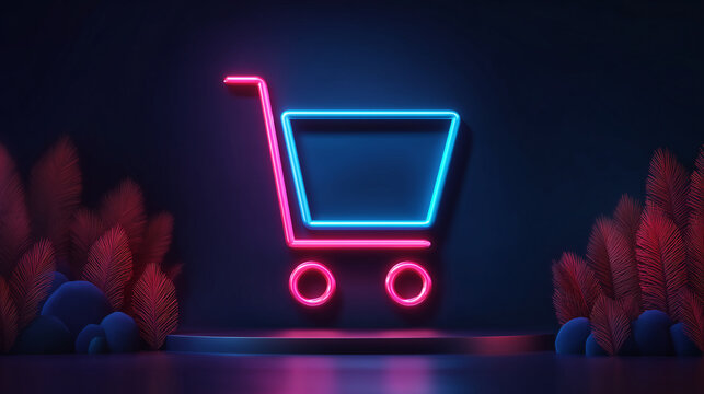 Black Friday social media banner style illustration, glowing modern look