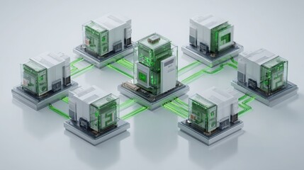 Obraz premium Conceptual illustration of decentralized lending engine showcasing peer-to-peer lending processes and financial innovation