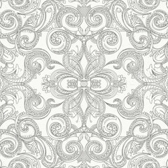 Elegant Hand Drawn Baroque Style Seamless Vector Pattern. EPS Editable