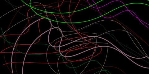 Abstract chaos multicolored fractal picture on the dark background