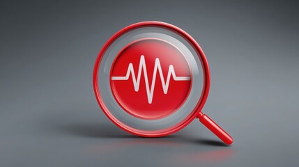 Market shock analyzer icon concept depicting pulse-style detection visualizing market trends and anomalies