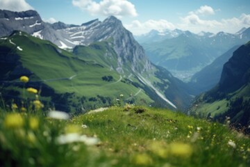 Obraz premium Mountain wilderness landscape grassland.