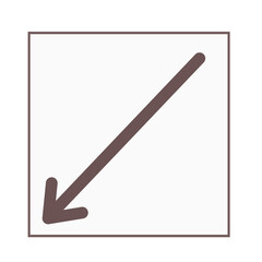 Simple diagonal down arrow icon on a light background 