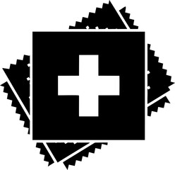 Obraz premium Black square cross symbol isolated