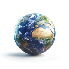Fototapeta premium Detailed, realistic 3D model of Earth,?isolated on white