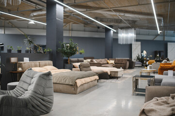 Retail furniture store interior selling home decor items