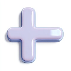 Fototapeta premium 3D plus symbol, light lavender, glossy