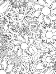 Relaxing Flower  Coloring Book pages for adults 