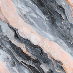 Elegant Black and Pink Marble Texture with Veins and Patterns