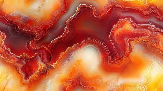 Vibrant Swirls of Red and Orange with Abstract Textures in Motion