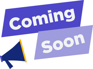  Coming Soon Label With Megaphone Icon