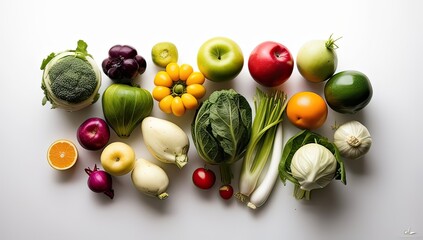 Vibrant assortment of fresh produce for healthy eating and lifestyle inspiration, great for food blogs, nutrition guides, and wellness campaigns