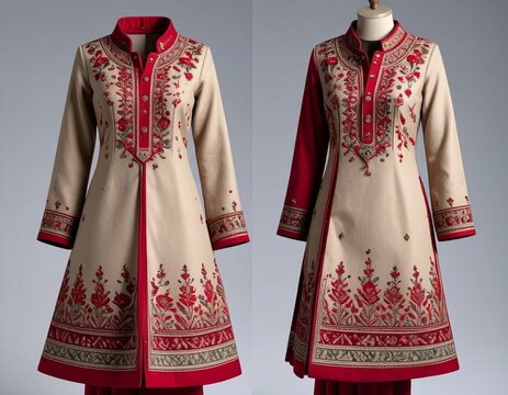 Winter version for, made of thick fabric, stylish and comfortable woolen salwar kamee