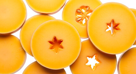slices of butternut squash isolated on transparent background