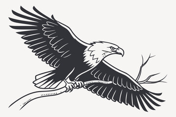 Obraz premium Paratrooper with Parachute and Plane Vector - Monochrome Military Graphic