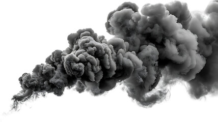 Realistic Explosion Smoke Cloud with Fire Effect,Dense Cloud of Dark Smoke Isolated on Transparent Background,Black smoke cloud forming on transparent,Black smoke cloud effect
,Dark black smoke cloud,