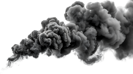 Realistic Explosion Smoke Cloud with Fire Effect,Dense Cloud of Dark Smoke Isolated on Transparent Background,Black smoke cloud forming on transparent,Black smoke cloud effect
,Dark black smoke cloud,