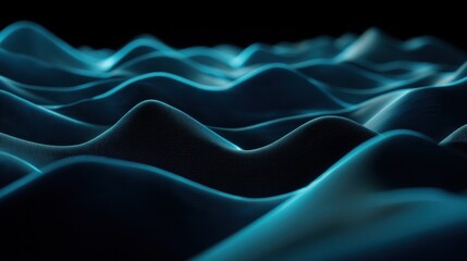 Obraz premium Abstract blue digital wave background with glowing particles and futuristic technology concept for science and data visualization