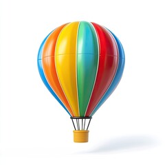 Fototapeta premium Vibrant hot air balloon against white background