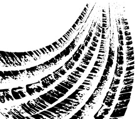 Tire track pattern. The car's wheel print. Vector illustration