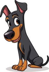 Cute cartoon a illustrator vector Dobermann