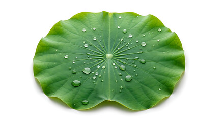 green lotus leaves isolated on transparent background